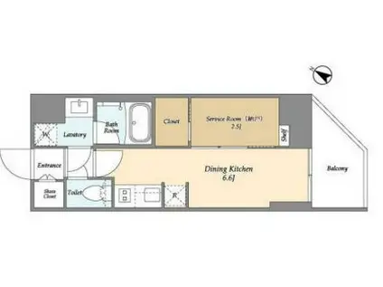シーズンフラッツ蔵前清澄通(1SK/7階)の間取り写真