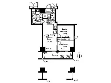 パークアクシス元浅草ステージ(2LDK/2階)の間取り写真