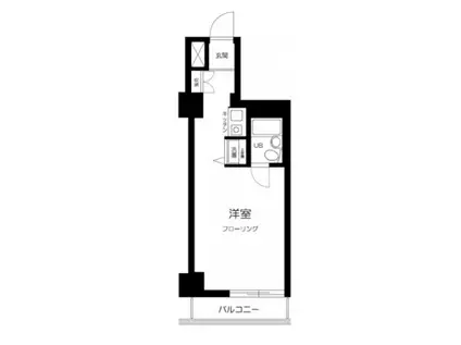 ライオンズマンション新富町第2(ワンルーム/9階)の間取り写真