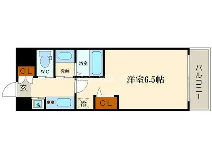 エステムコート難波Vブロード(1K/12階)の間取り写真