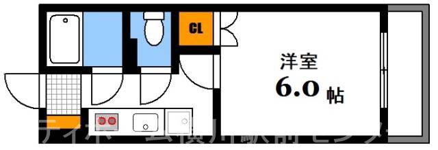 アクアコート楠木(1K/3階)の間取り写真
