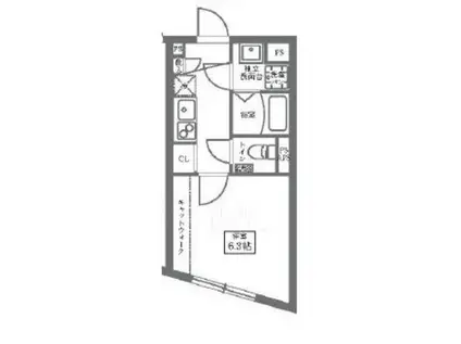 COCOCUBE OIZUMIGAKUEN(1K/3階)の間取り写真