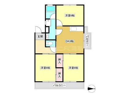 サンハイツすみれ(3DK/3階)の間取り写真