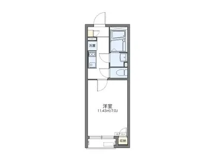 やわらぎ(1K/2階)の間取り写真