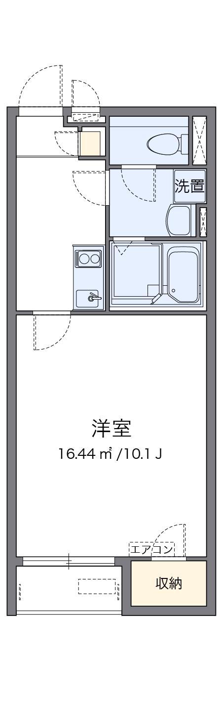 クレイノプルメリア(1K/1階)の間取り写真