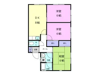 シティハイツ吉森II(3DK/1階)の間取り写真