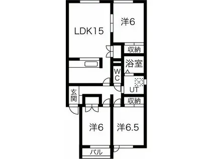 HS西野コート(3LDK/3階)の間取り写真