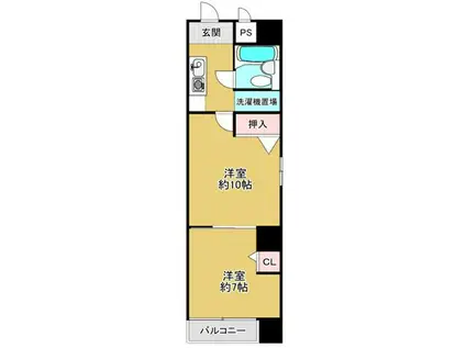 朝日プラザ西道頓堀(1LDK/7階)の間取り写真