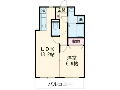 リバーサイド天神(1LDK/3階)の間取り写真