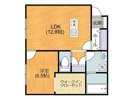 CELIS COURT(1LDK/1階)の間取り写真