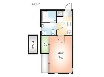 プリミエール妙音通(1SK/2階)の間取り写真