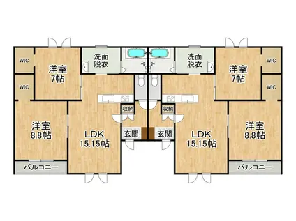 VALHALLAII(2LDK/1階)の間取り写真