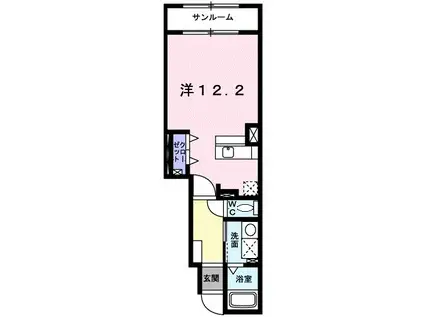 ラッフィナートIII(ワンルーム/1階)の間取り写真