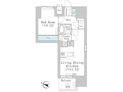 ウェスタ板橋仲宿(1LDK/8階)の間取り写真