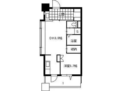 レインボー新栄(1DK/3階)の間取り写真