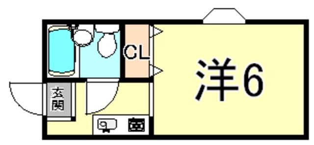 ハイツ梶井(ワンルーム/2階)の間取り写真