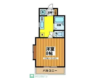 シャンブルアネック(1K/2階)の間取り写真