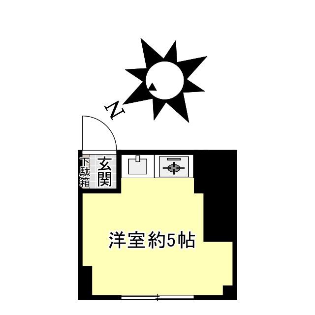 福富ビル(ワンルーム/3階)の間取り写真