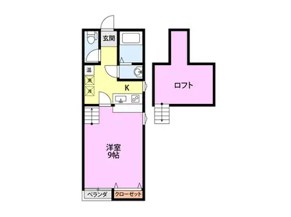 スワローヒルズ(ワンルーム/2階)の間取り写真