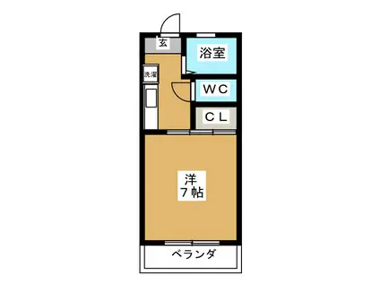 第2ヴィラ柳町(1K/2階)の間取り写真