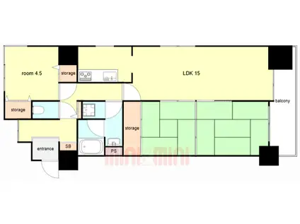 グランドプラザ神戸パートII(3LDK/6階)の間取り写真