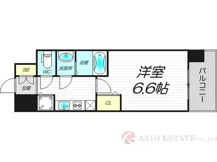 べラジオ新大阪北(1K/4階)の間取り写真