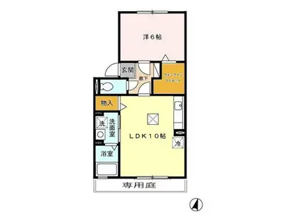 クラリティ(1LDK/1階)の間取り写真