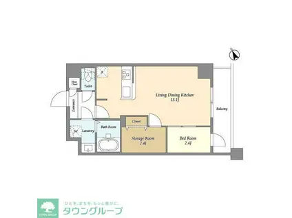 アルファコート曳舟2(1SLDK/7階)の間取り写真