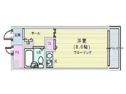 ロータリーライフ四ツ橋(1K/2階)の間取り写真