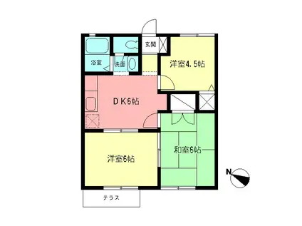 T・ホームズ(3DK/1階)の間取り写真