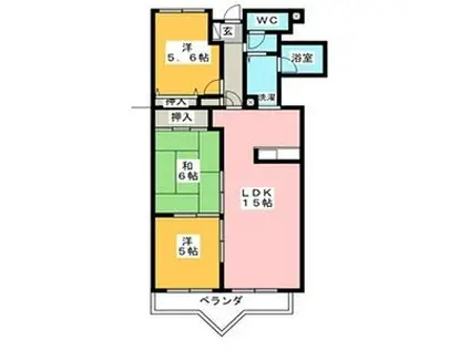 サンコート有松(3LDK/4階)の間取り写真