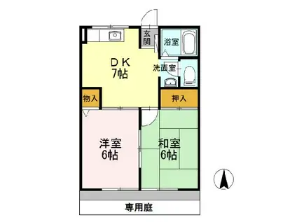 シャルム新浜(2DK/1階)の間取り写真