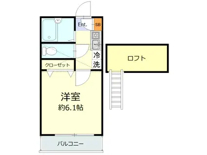 TOHEI大口通(1K/1階)の間取り写真