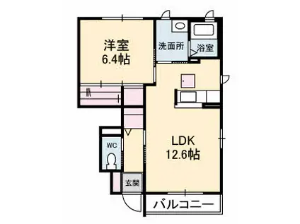 シャーメゾン W・E イースト棟(1LDK/1階)の間取り写真