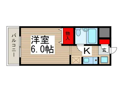 ハイホーム西川口(1K/3階)の間取り写真