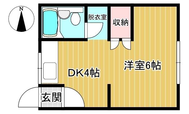 グレースハイム17(1DK/2階)の間取り写真