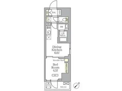 プライムガーデン大森(1DK/12階)の間取り写真