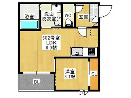 REGALEST MON(1LDK/3階)の間取り写真