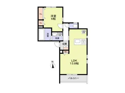 HANAMIZUKI(1LDK/1階)の間取り写真