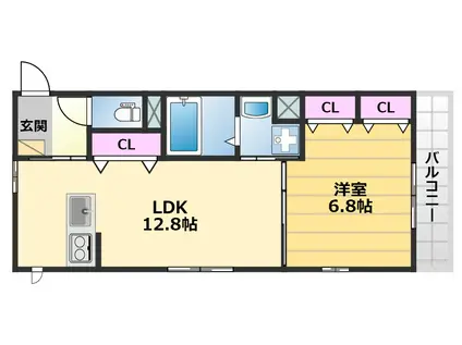 SHRIKE3(1LDK/2階)の間取り写真