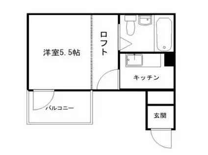 ルミエール松が丘(1K/1階)の間取り写真