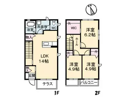 TABBY HOUSE(3LDK/1階)の間取り写真