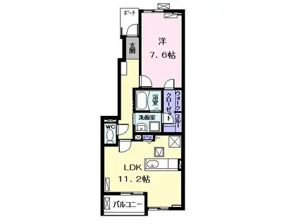 K.F.K.アルバ SEVEN(1LDK/1階)の間取り写真