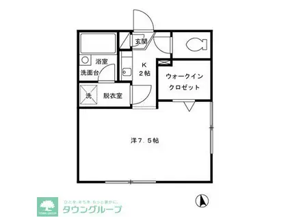 ピュアハウス(1K/1階)の間取り写真