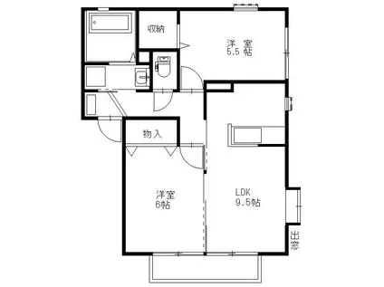 アルシオーネA(2LDK/1階)の間取り写真