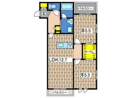サクラテラス(2LDK/4階)の間取り写真