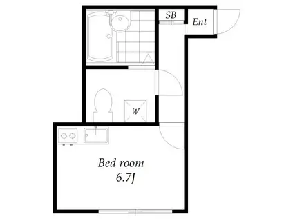 TOGETHER保谷A棟(ワンルーム/2階)の間取り写真