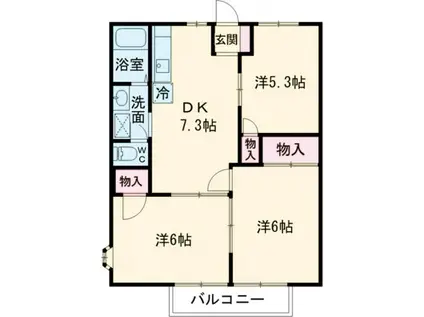 インパルス南台(3DK/2階)の間取り写真