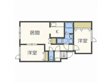 COSMO COURT(2LDK/3階)の間取り写真