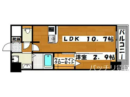 エンクレスト博多ハーモニー(1LDK/11階)の間取り写真